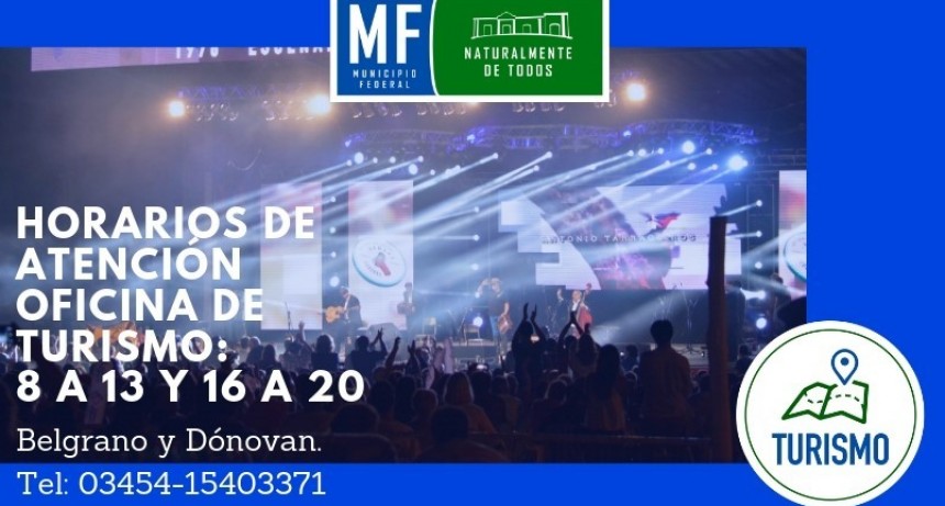 LA OFICINA DEL ÁREA DE TURISMO AMPLÍA SU HORARIO DE ATENCIÓN 