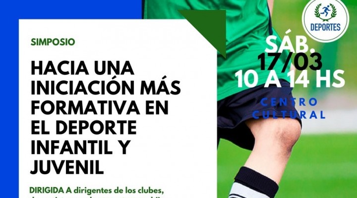 MAÑANA SE REALIZA EL SIMPOSIO “HACIA UNA INICIACIÓN MÁS FORMATIVA EN EL DEPORTE INFANTIL Y JUVENIL” 