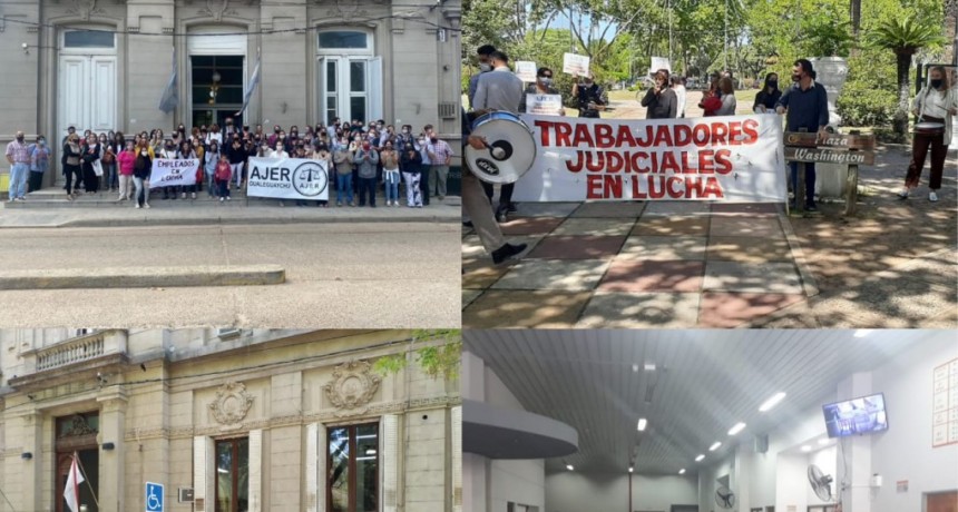 La protesta del personal judicial se replicó con fuerza en varias ciudades de la provincia