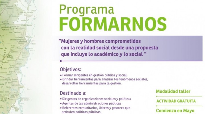 EL PROGRAMA “FORMARNOS” SE LLEVARÁ ADELANTE EN FEDERAL 