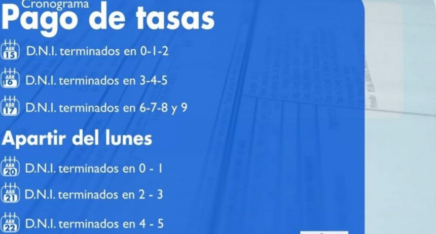 Apertura de Tesorería municipal para el pago de tasas   