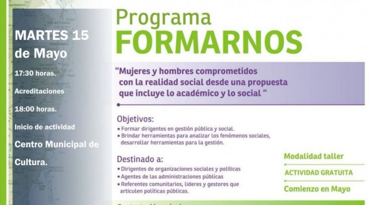 HOY COMIENZA EL PROGRAMA “FORMARNOS” EN FEDERAL 