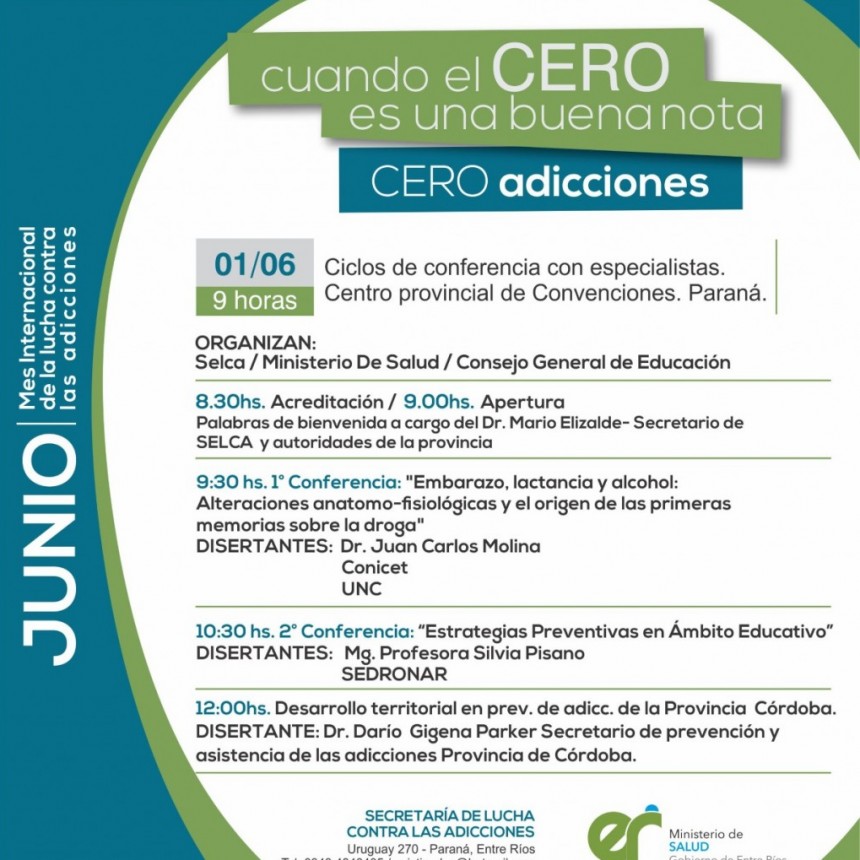 CICLO DE CONFERENCIAS EN EL MES DE LUCHA CONTRA LAS ADICCIONES        