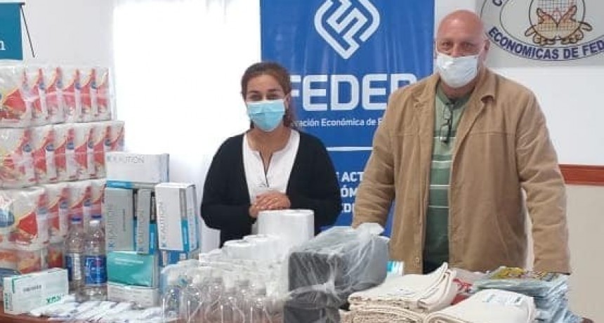 Los comerciantes locales, entregaron donación de insumos al Hospital Urquiza de Federal