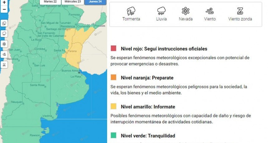 Emitieron alerta por tormentas: pronostican lluvias de hasta 70 milímetros