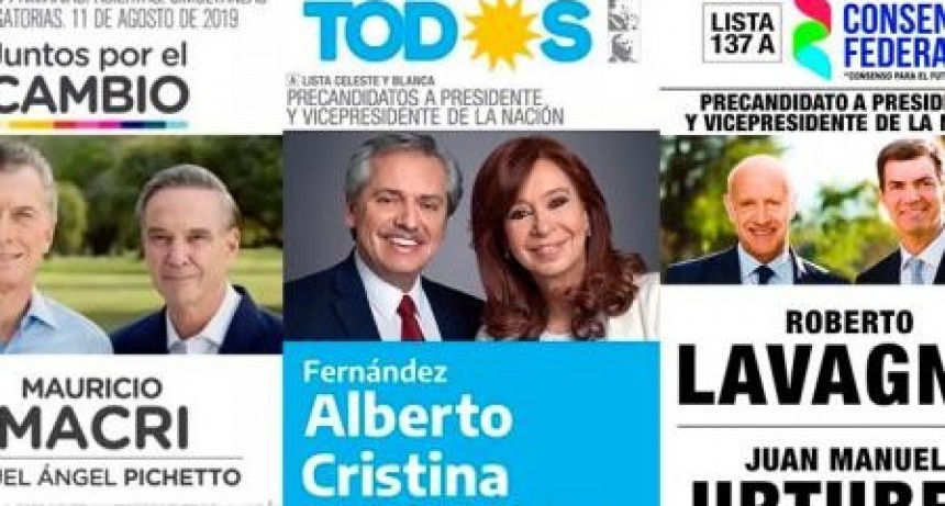 Se conocieron las boletas que las fórmulas presidenciales usarán para las PASO