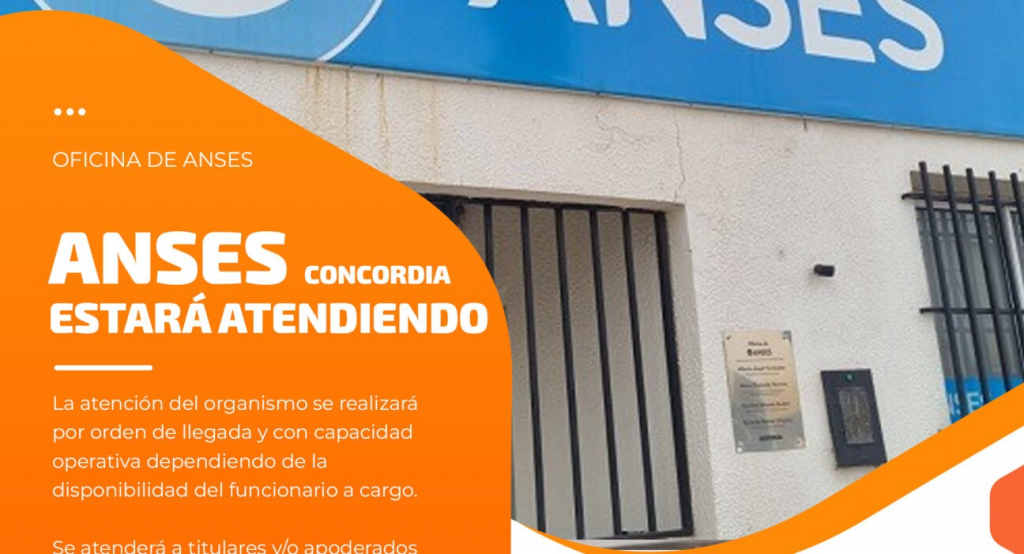 Martes 27 de Agosto, Anses Concordia estará atendiendo en la ciudad -SUSPENDIDO-