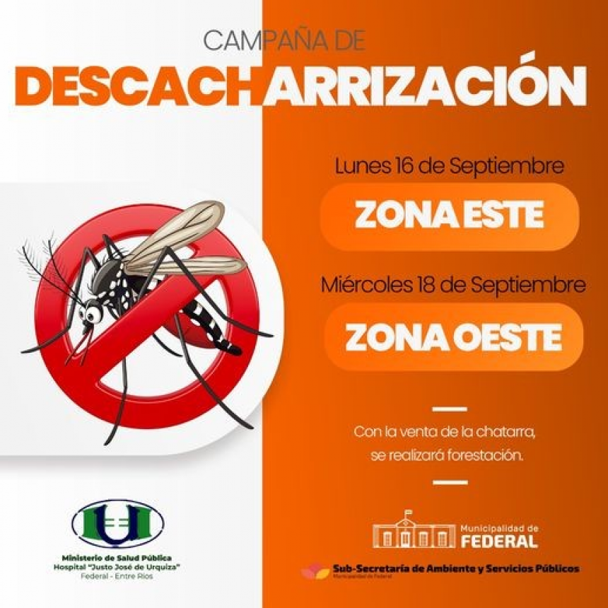 SE REALIZARÁ EN SEPTIEMBRE: OPERATIVO CONJUNTO PARA LA PREVENCIÓN DEL DENGUE EN FEDERAL