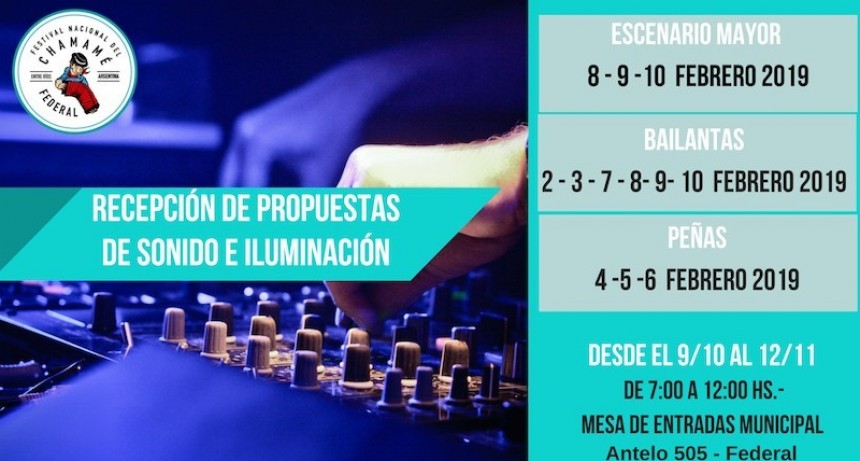 PROSIGUE LA CONVOCATORIA PARA SONIDO E ILUMINACIÓN  