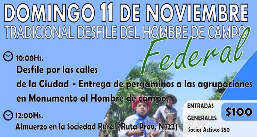 INSCRIPCIONES DISPONIBLES PARA EL DESFILE DEL HOMBRE DE CAMPO  