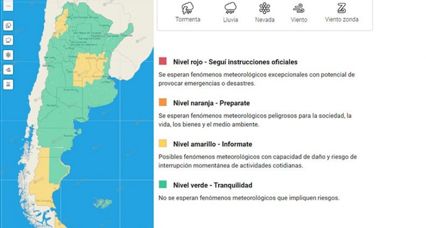 Emitieron alerta por tormenta y caída de granizo para una zona de Entre Ríos