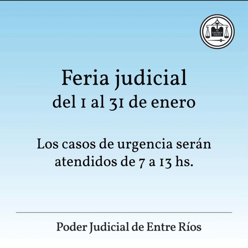 Autoridades Judiciales de Feria en Entre Ríos